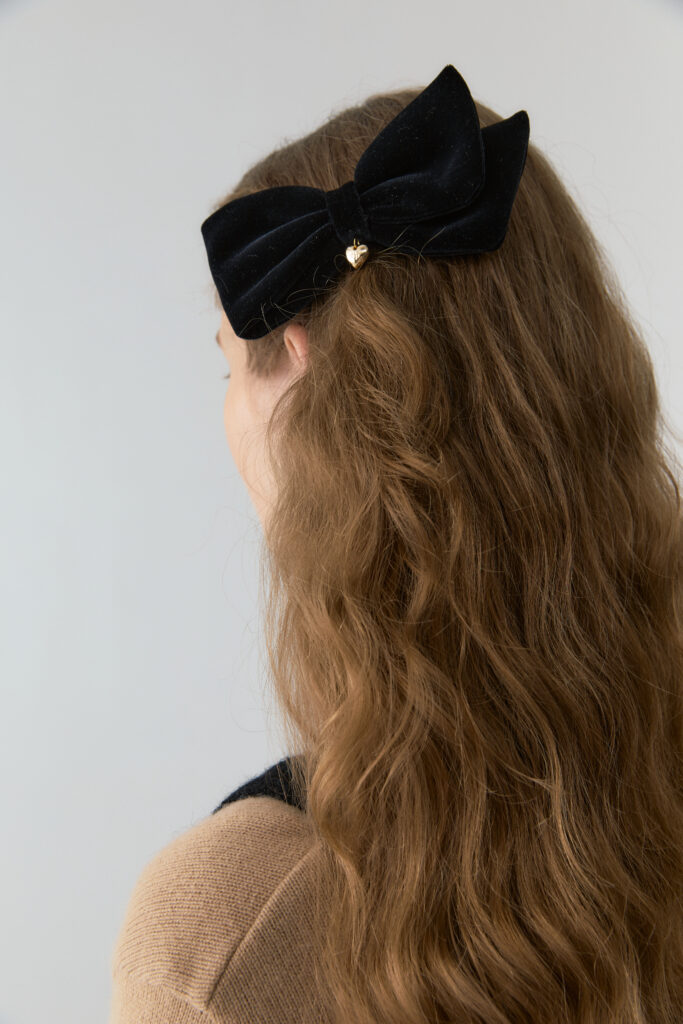 depound-classy ribbon hair pin - black velvet
