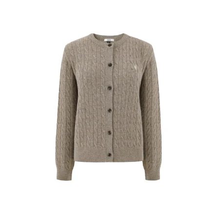 日本ドラマ 韓国ファッション-Dpwd cable cardigan - oatmeal