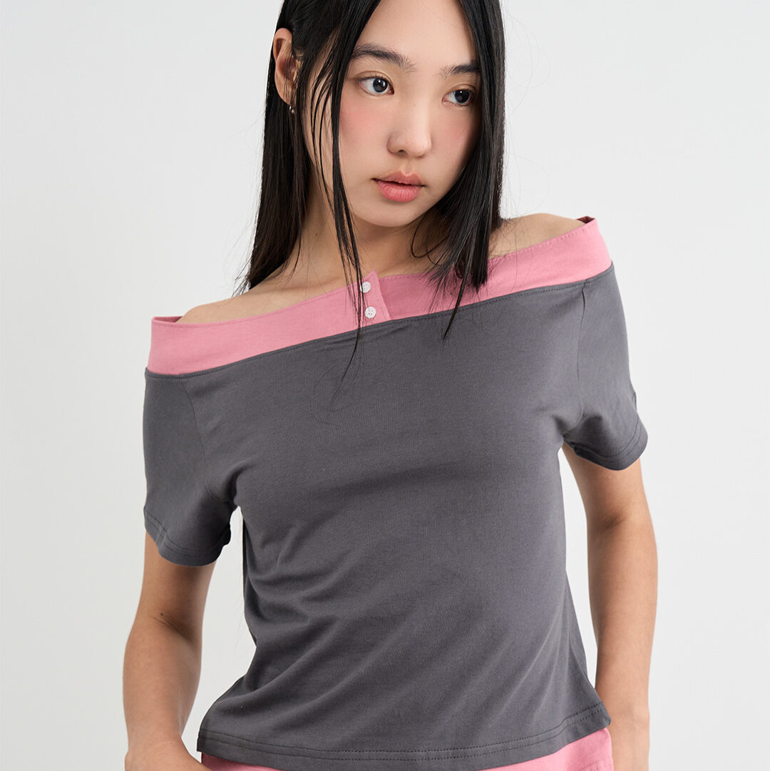 raucohouse オフショルダーTシャツ 韓国ブランド