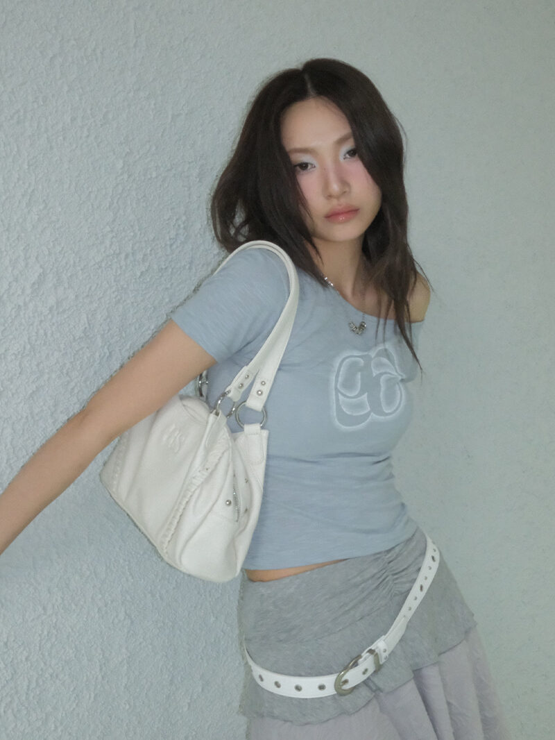 as''on KIKI SLIM TEE LIGHT BLUE ワンショルダー